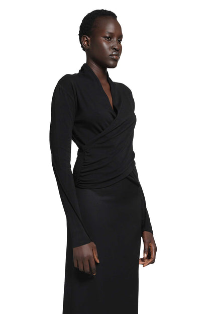 Stretch Cotton Modal Wrap Top