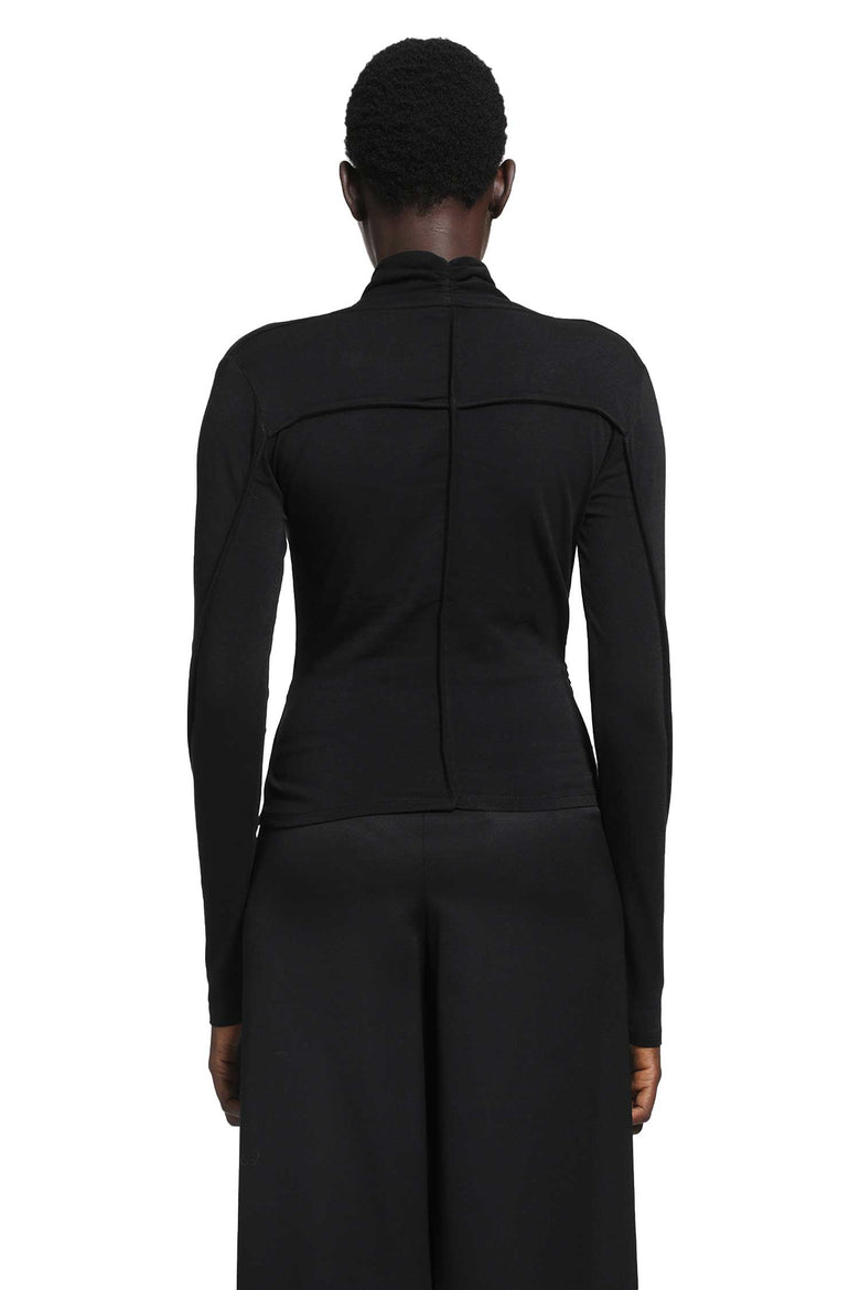 THOM KROM Stretch Cotton Modal Wrap Top woman