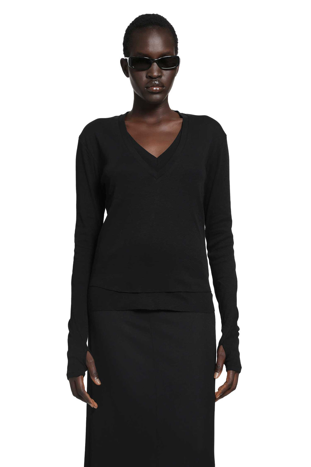 THOM KROM 2 in 1 V-Neck T-Shirt woman
