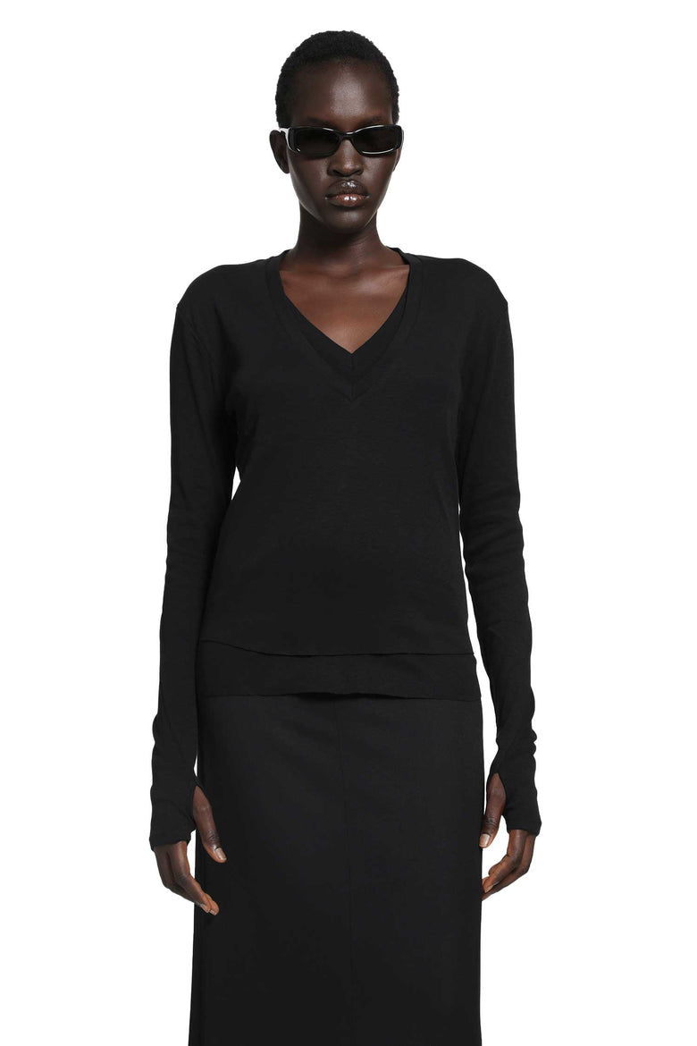 THOM KROM 2 in 1 V-Neck T-Shirt woman