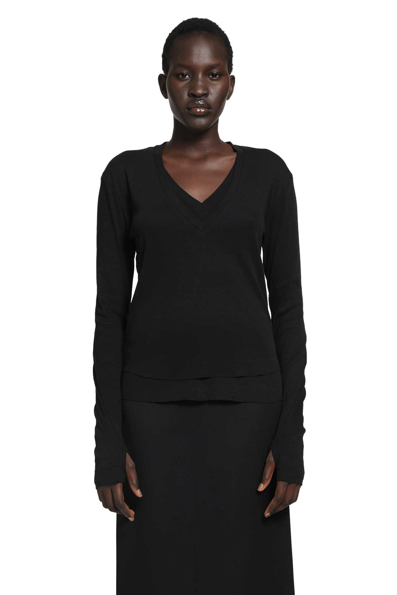 THOM KROM 2 in 1 V-Neck T-Shirt woman