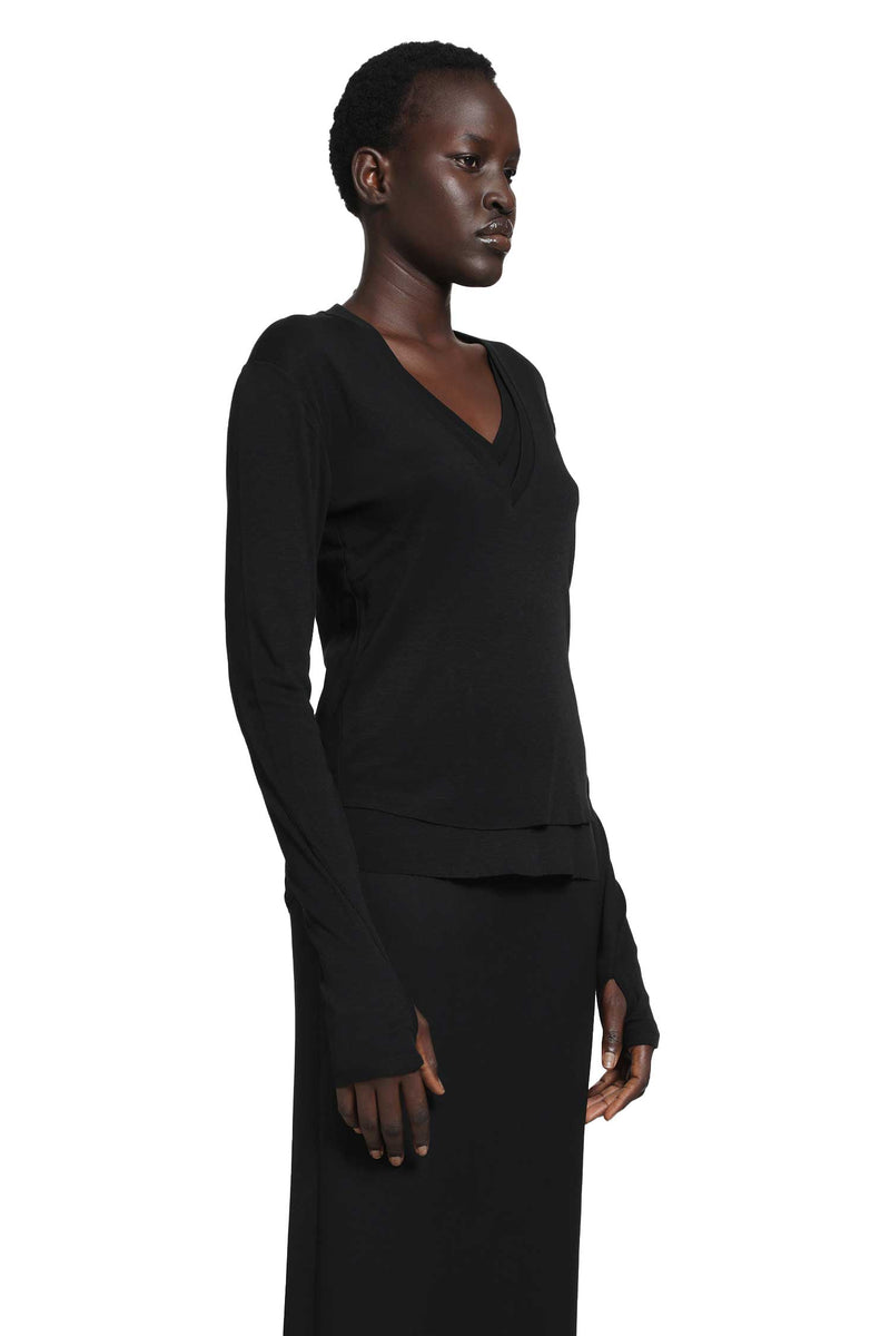 THOM KROM 2 in 1 V-Neck T-Shirt woman