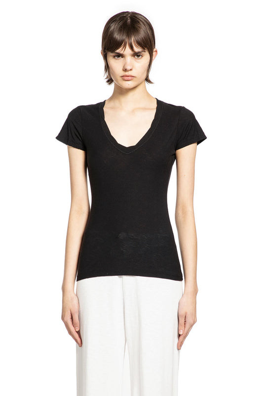 Sheer Slub Casual V Neck Tee