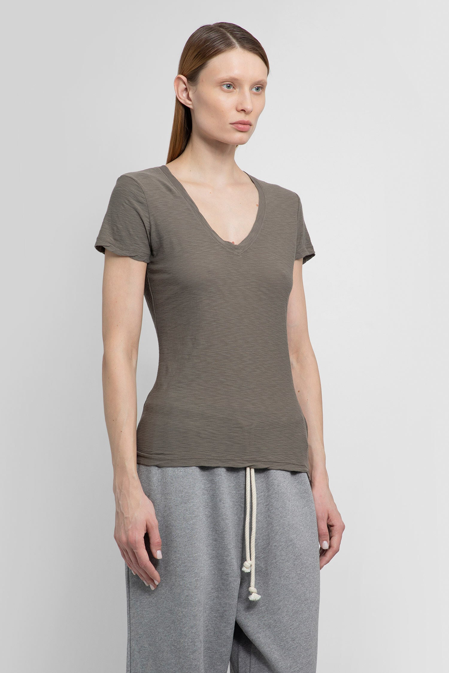 JAMES PERSE WOMAN BEIGE T-SHIRTS & TANK TOPS