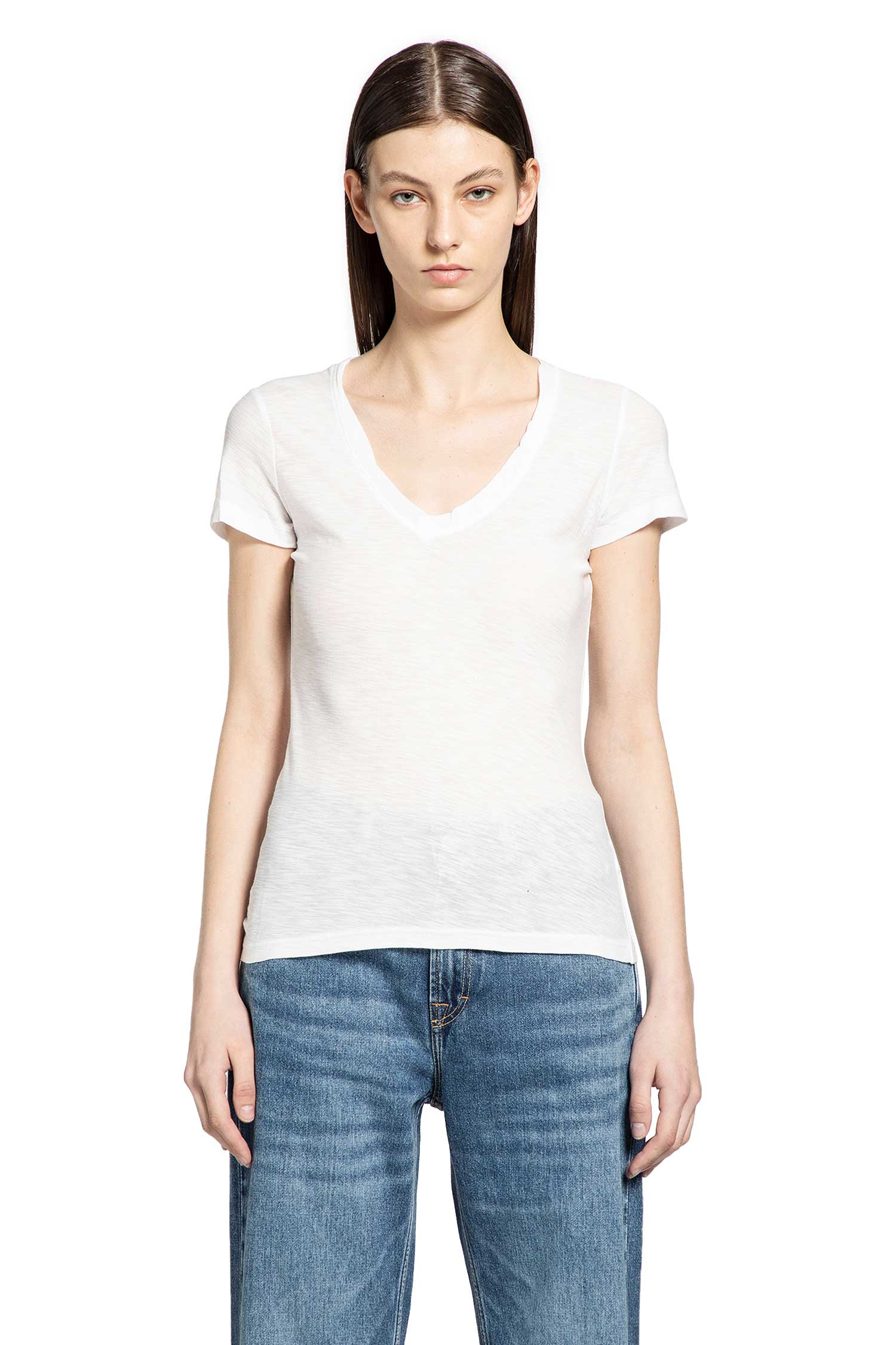 Sheer Slub Casual V-Neck Top