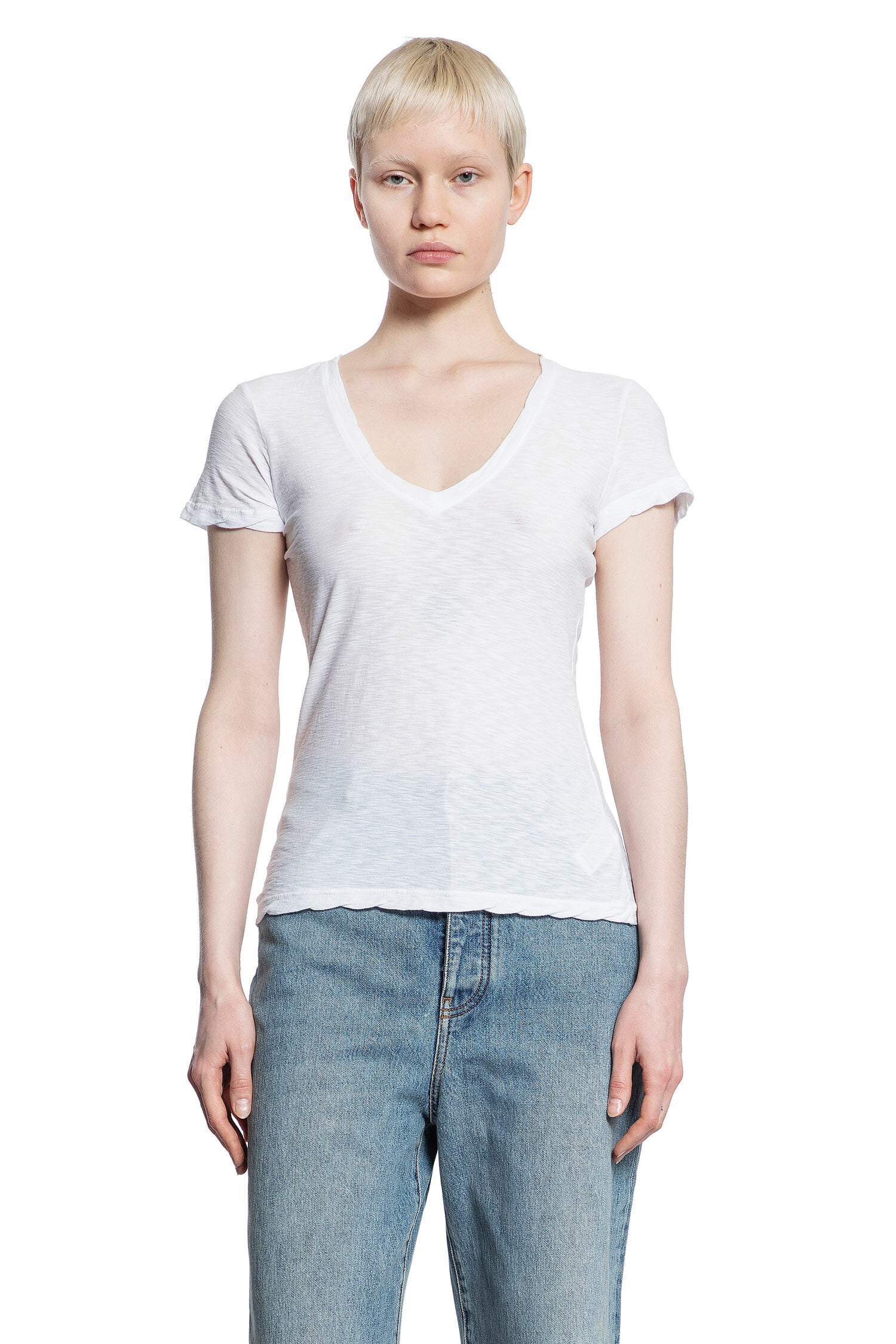 JAMES PERSE WOMAN WHITE T-SHIRTS & TANK TOPS