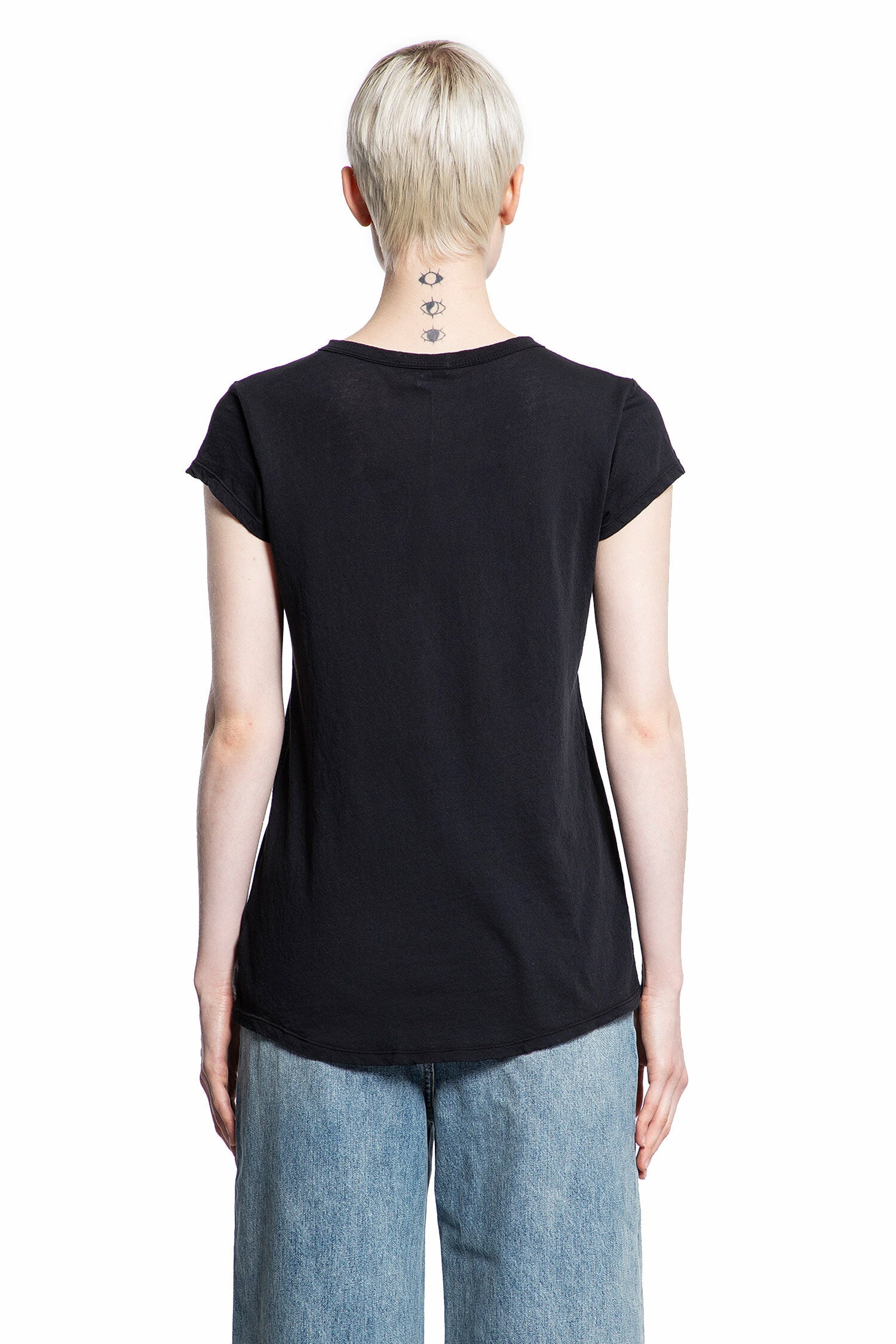 JAMES PERSE WOMAN BLACK T-SHIRTS & TANK TOPS