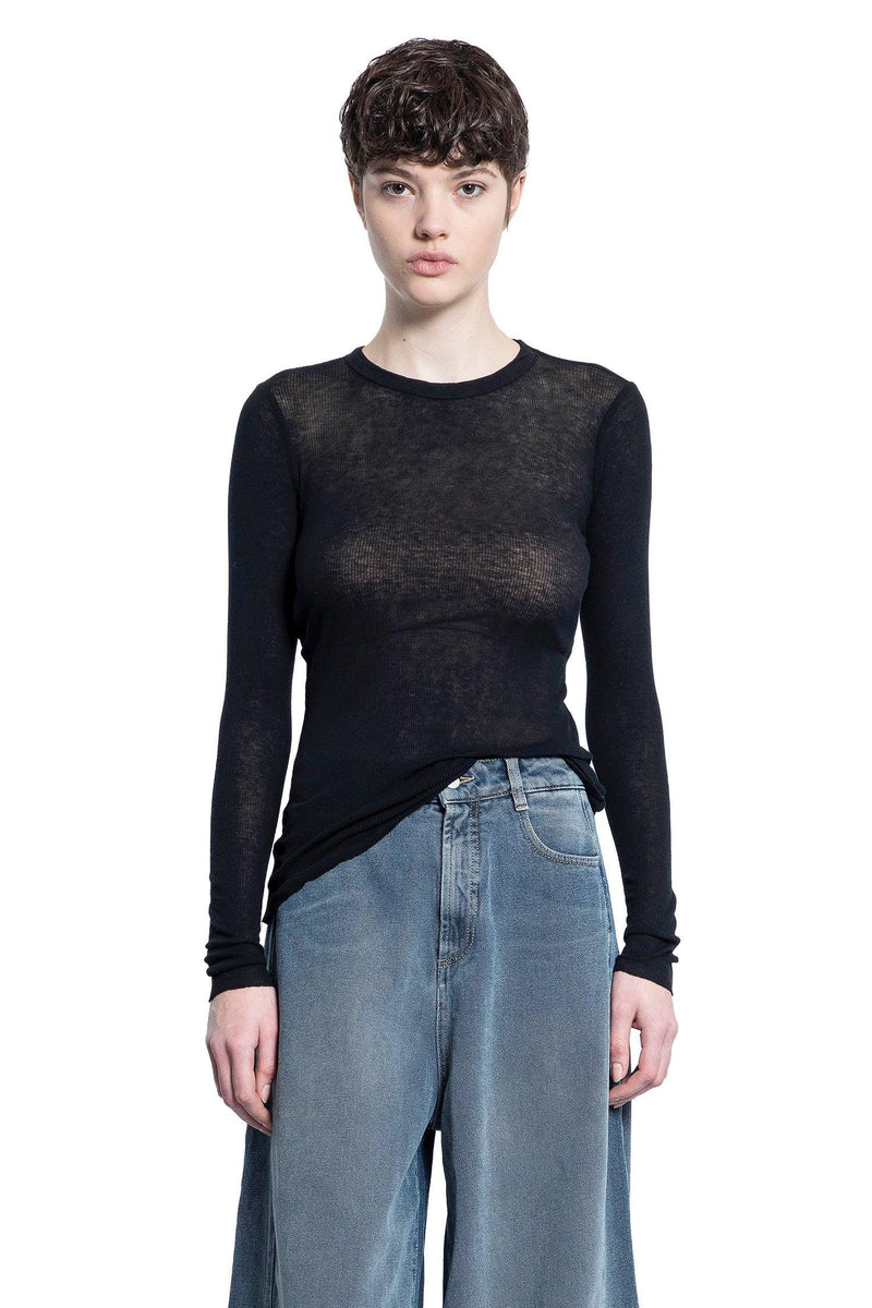 Cotton Cashmere Ribbed Long Sleeve Top - Antonioli.eu