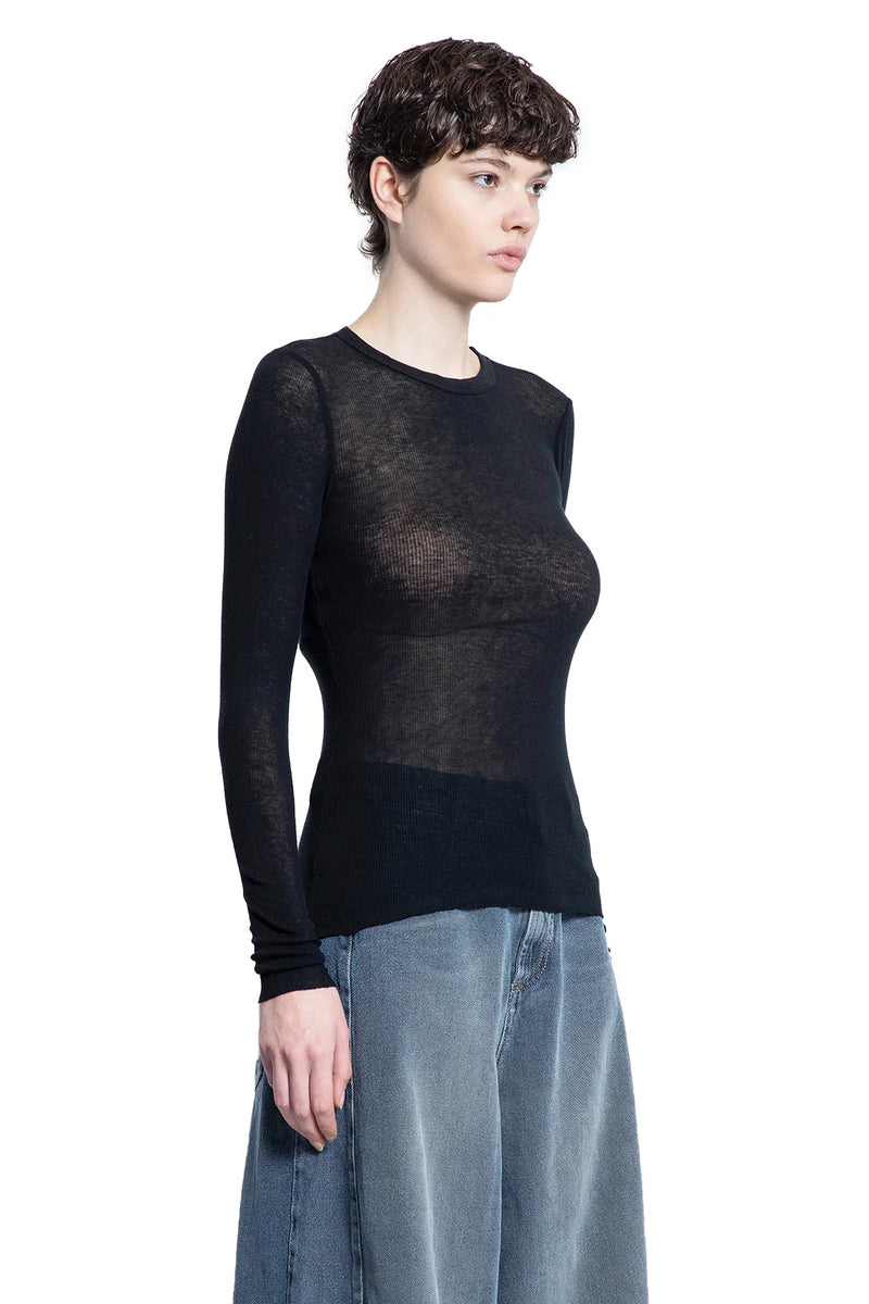 Cotton Cashmere Ribbed Long Sleeve Top - Antonioli.eu
