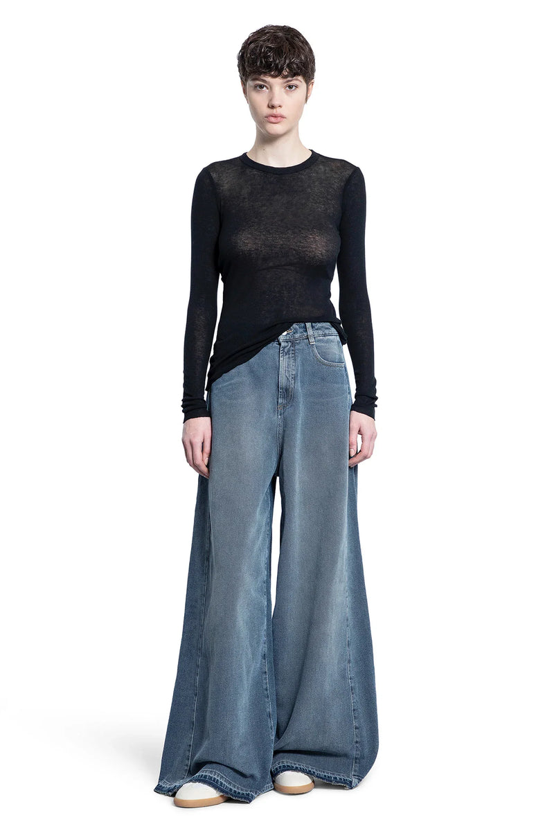 Cotton Cashmere Ribbed Long Sleeve Top - Antonioli.eu