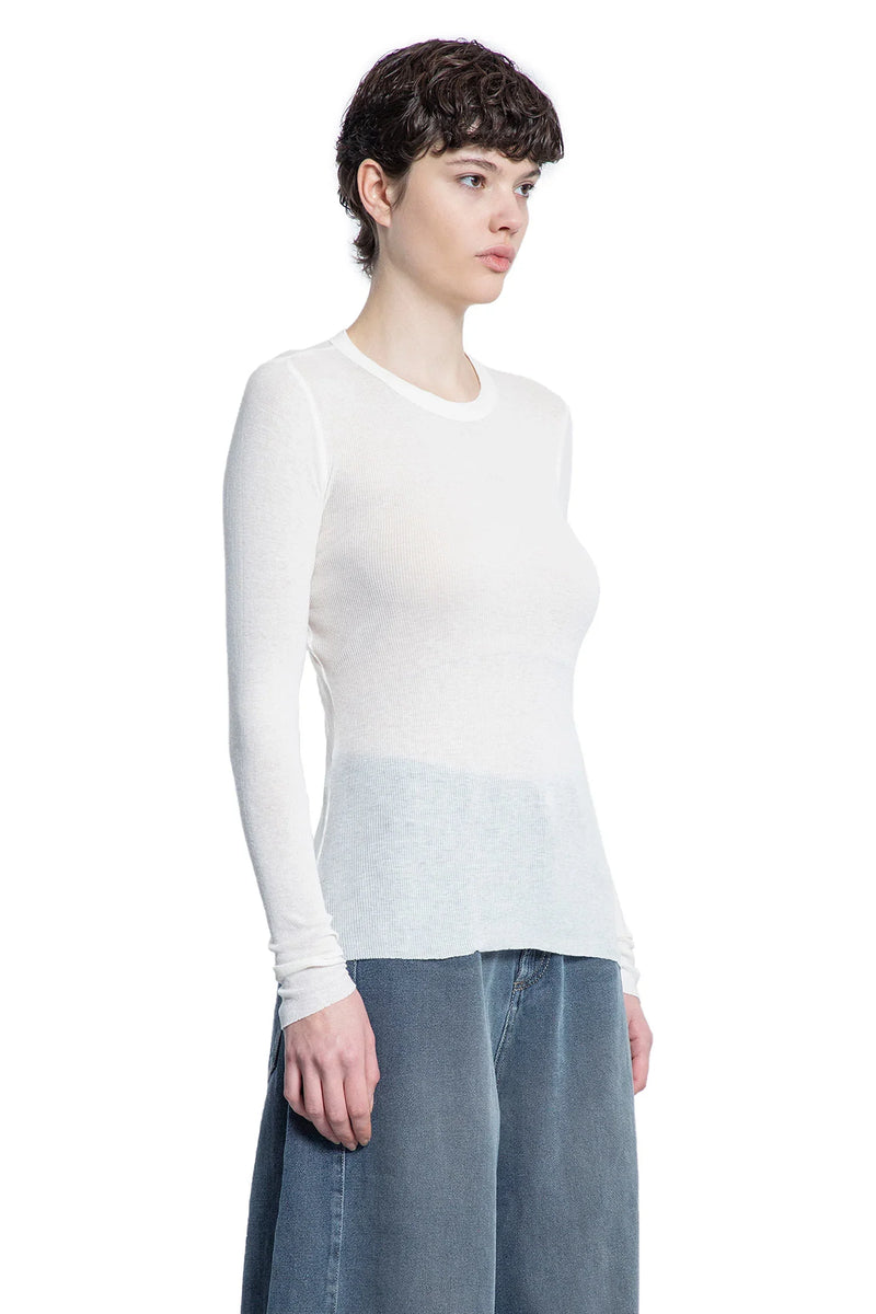 Cotton Cashmere Ribbed Long Sleeve Top - Antonioli.eu
