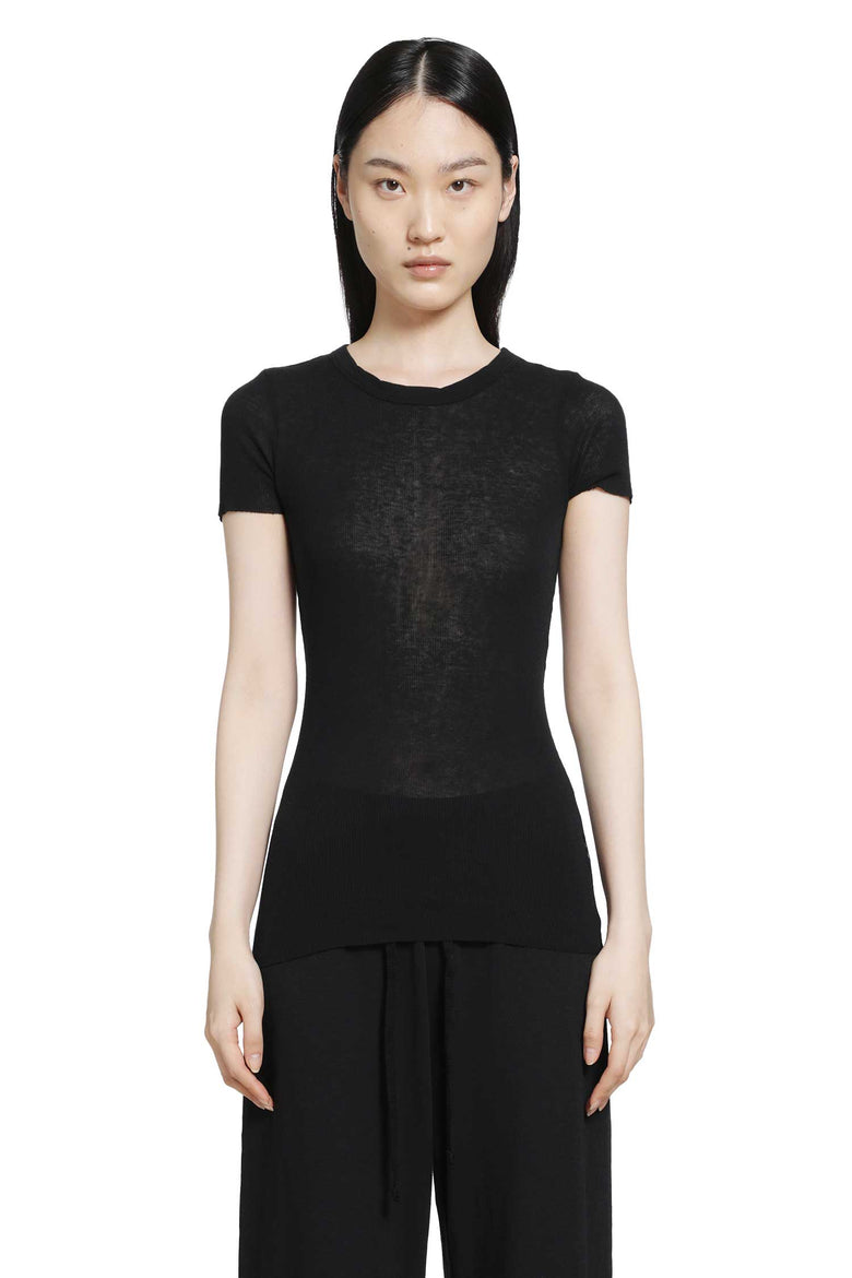 JAMES PERSE Cotton Cashmere Blend Ribbed Crewneck Tee woman