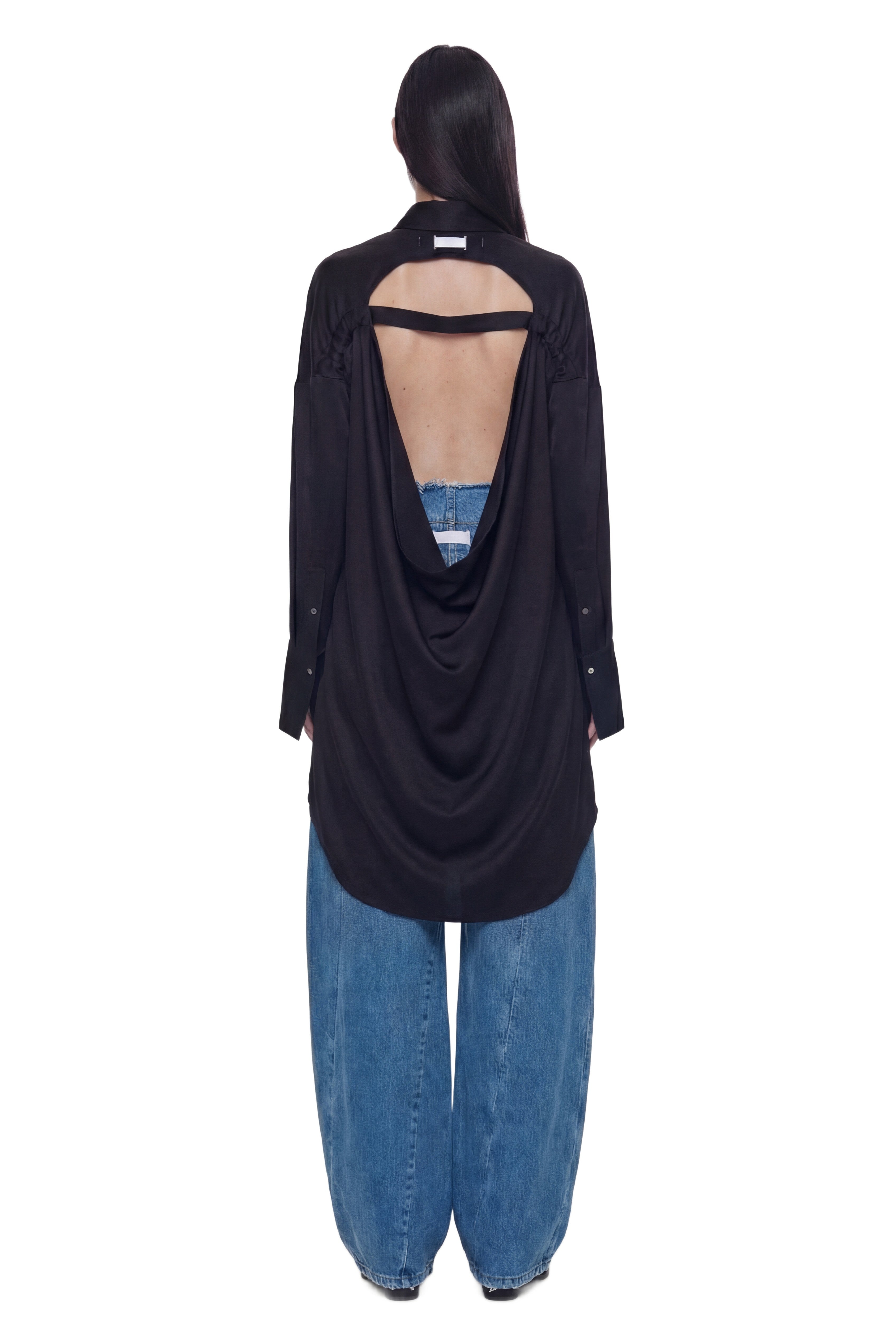 Open Back Oversized 1 Pkt Shirt