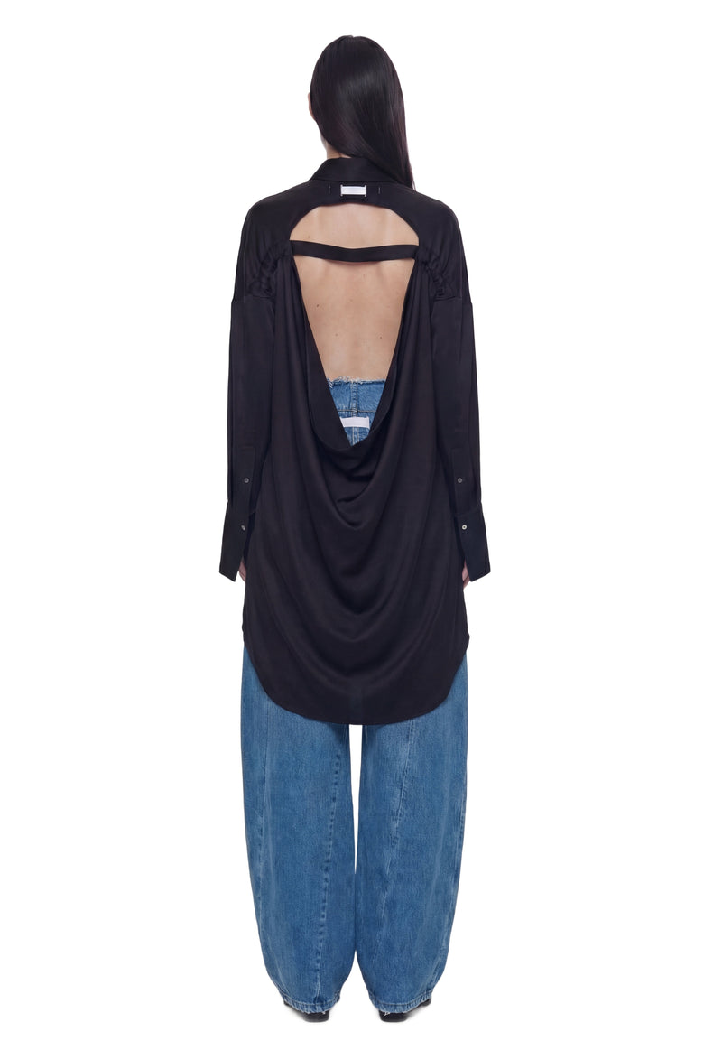 Open Back Oversized 1 Pkt Shirt