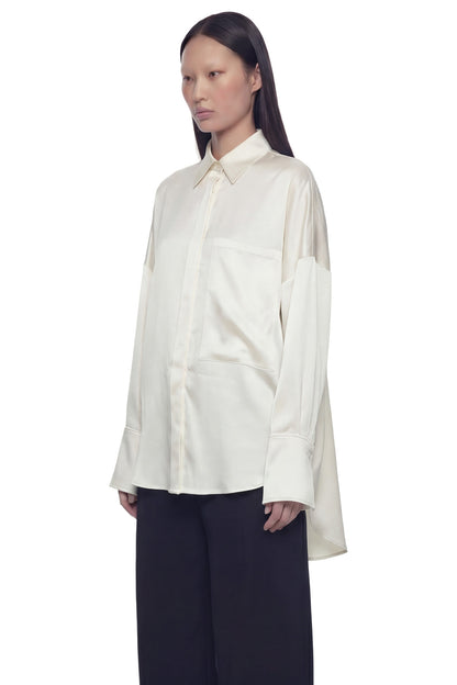 Open Back Oversized Pocket Shirt