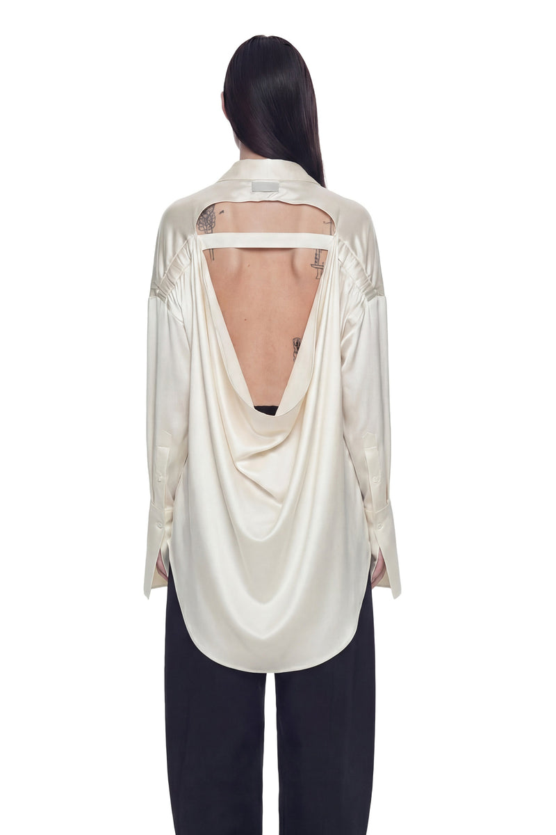 Open Back Oversized Pocket Shirt