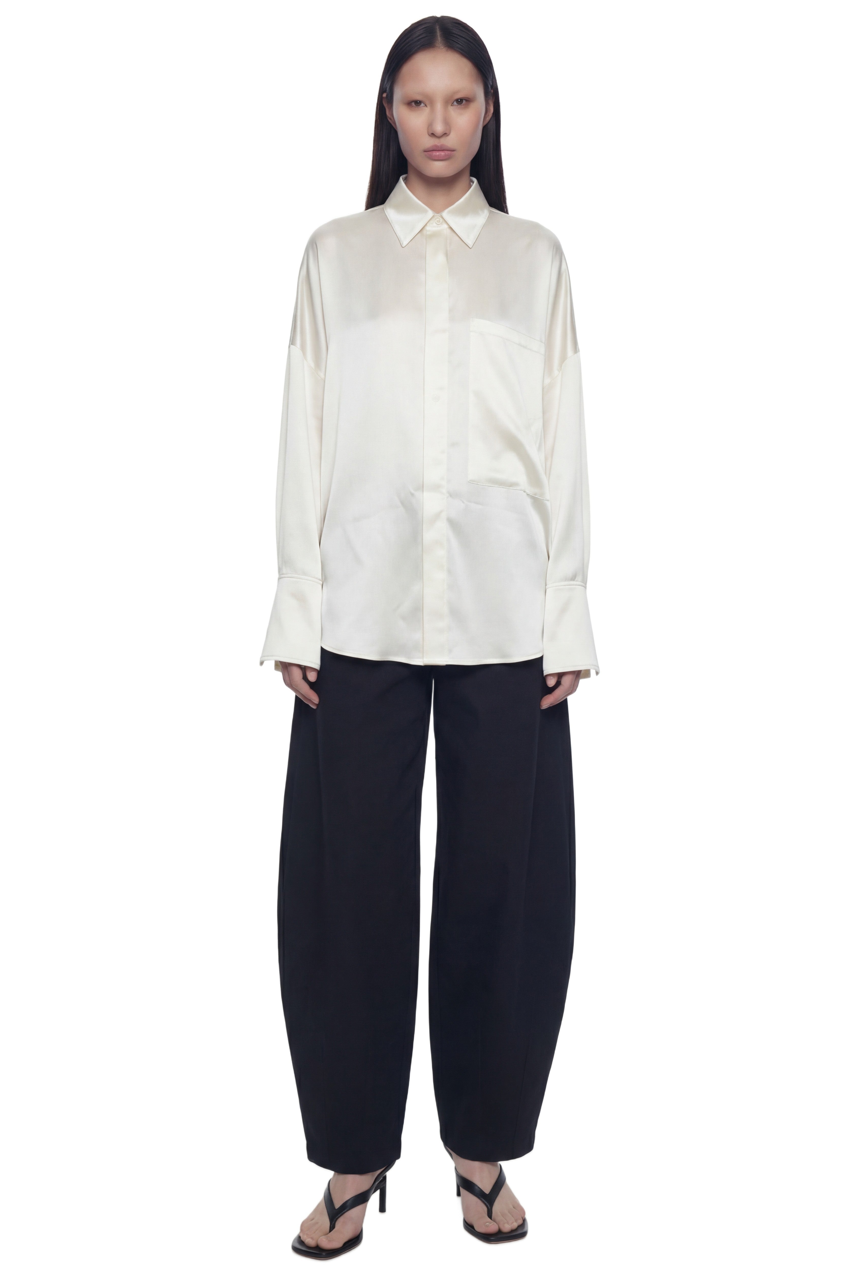 Open Back Oversized Pocket Shirt