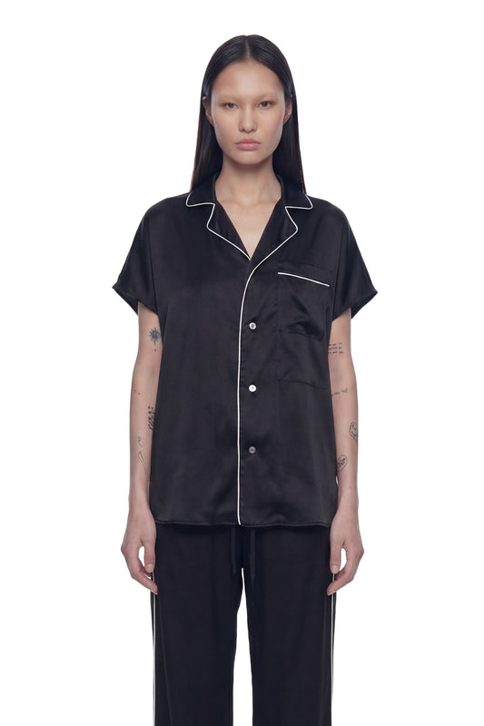 Open Back Oversized Pajama Top