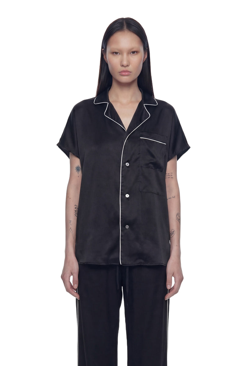 Open Back Oversized Pajama Top