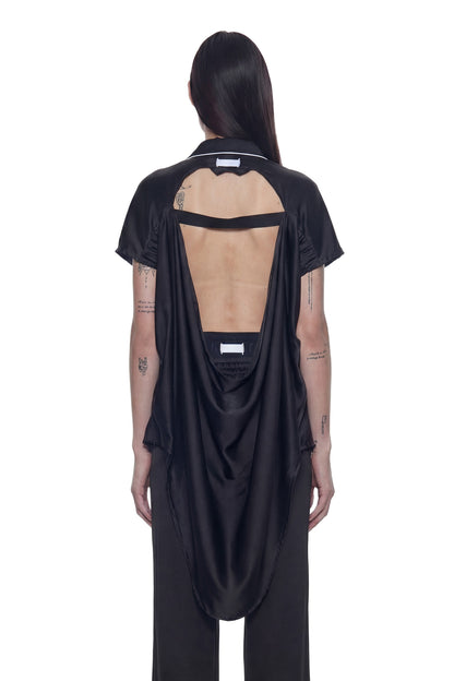 Open Back Oversized Pajama Top