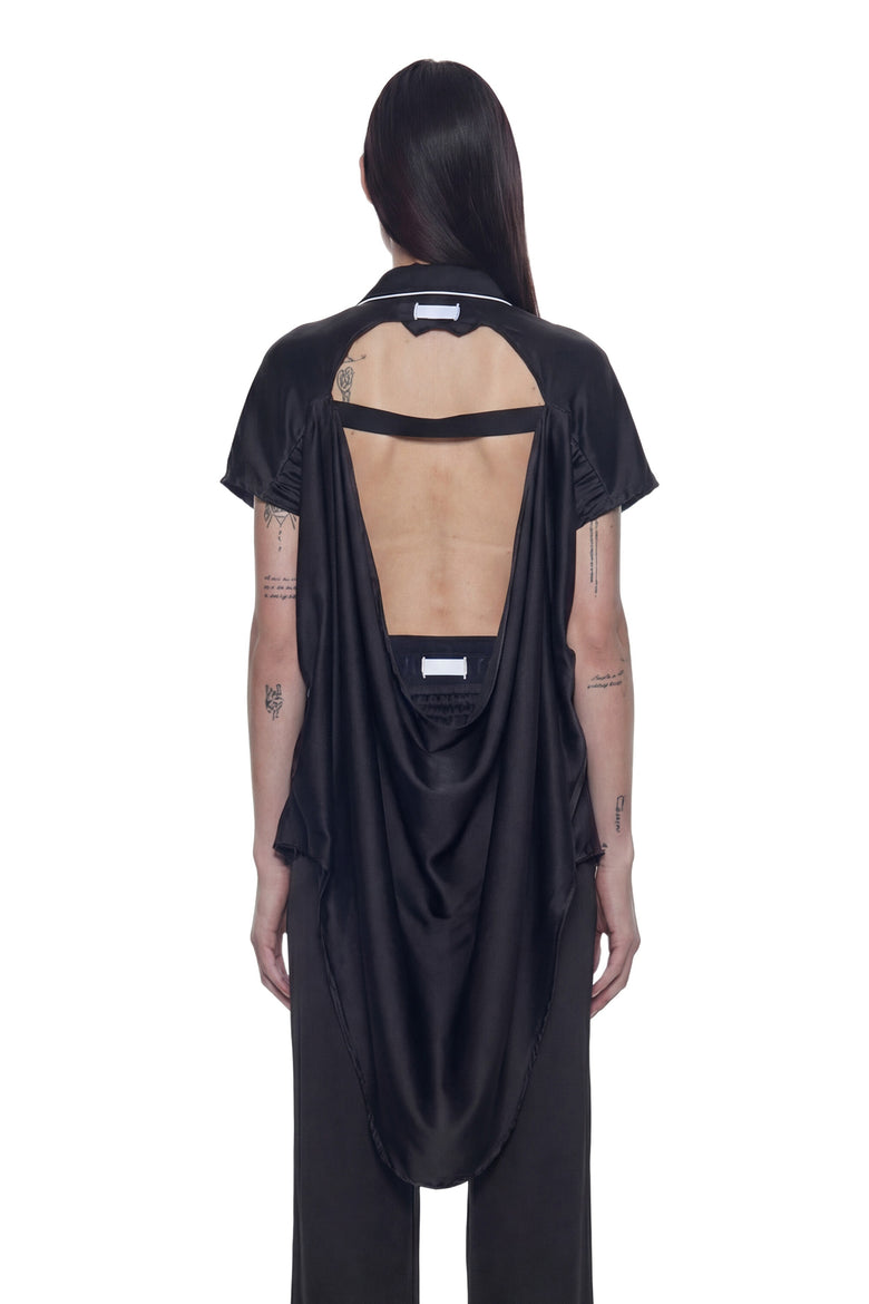 Open Back Oversized Pajama Top