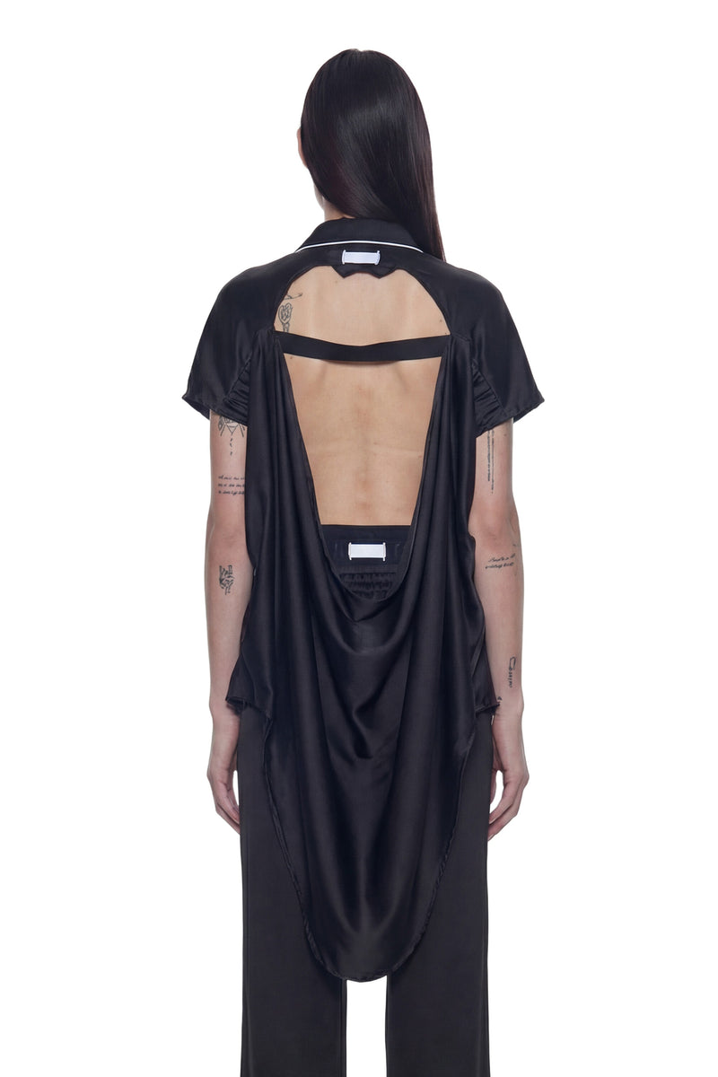 Open Back Oversized Pajama Top