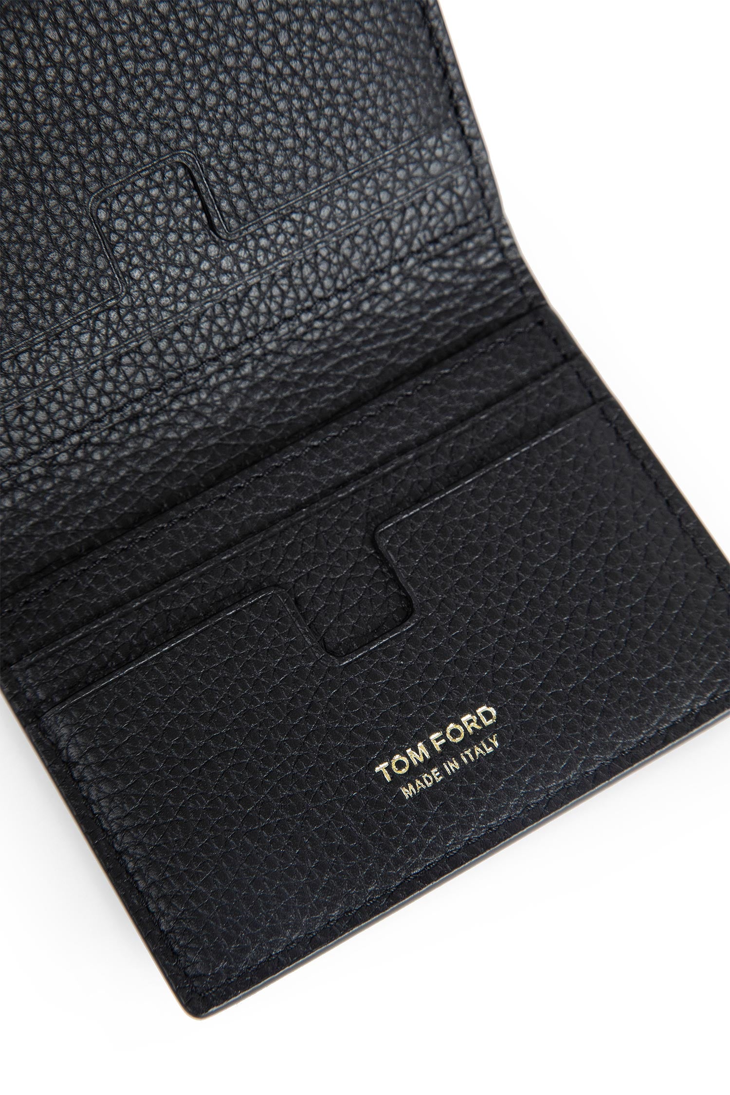 Grained Leather Folding Card Holder