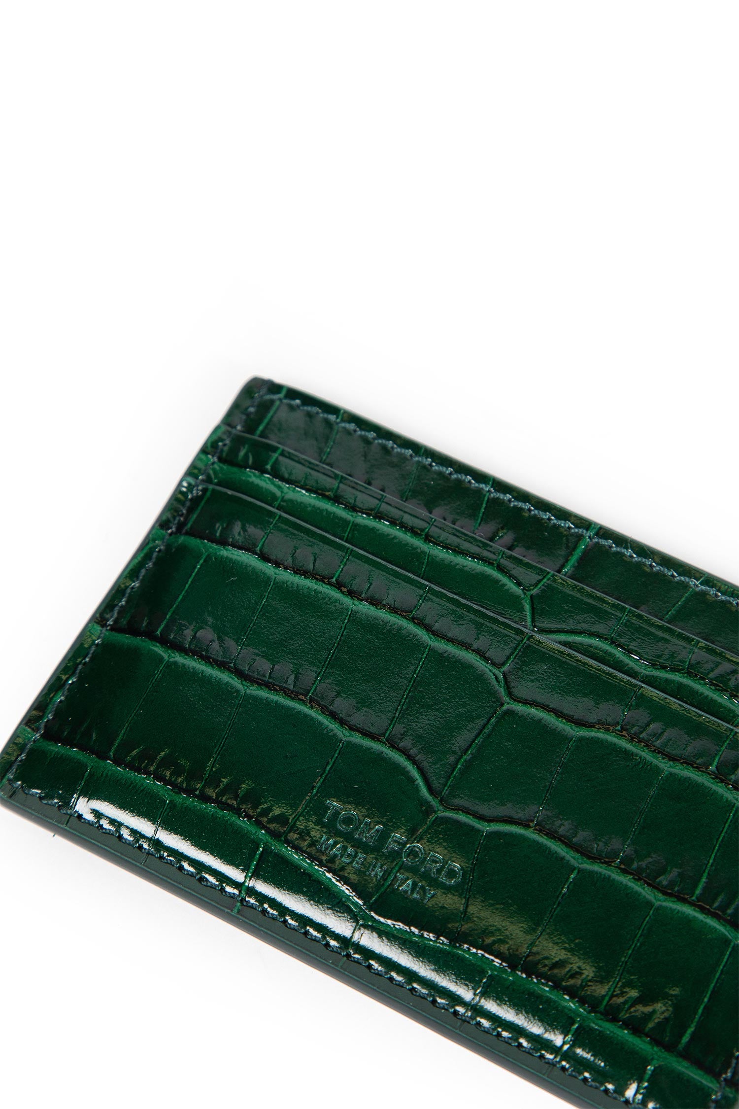 Shiny Stamped Croc Print Card Holder