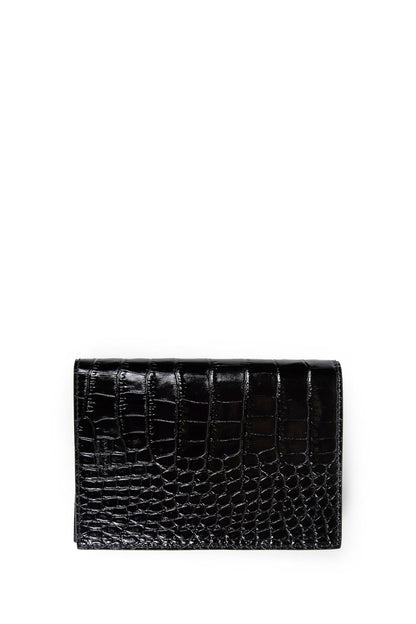 Folded Card Holder in Croc leather