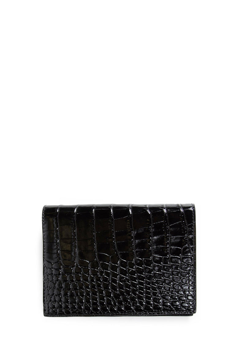 Folded Card Holder in Croc leather