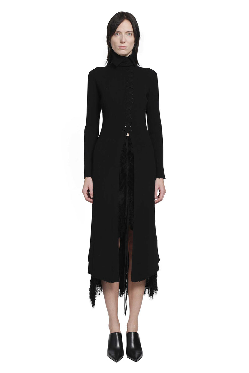 YA YI Braided Wool Dress woman
