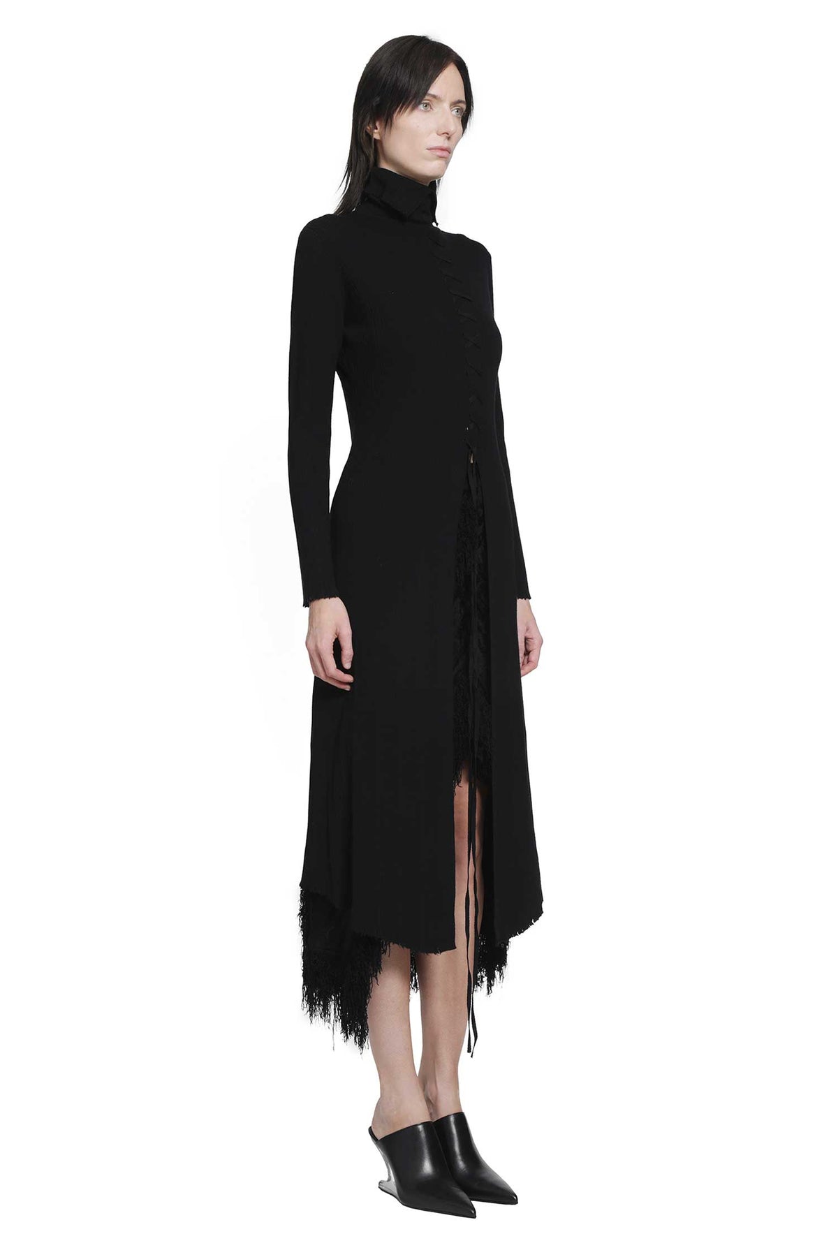 YA YI Braided Wool Dress woman