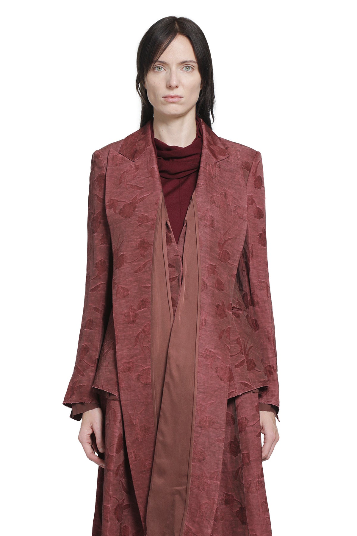 YA YI Linen Jacquard Tie Suit woman