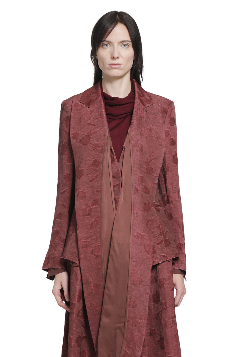 YA YI Linen Jacquard Tie Suit woman