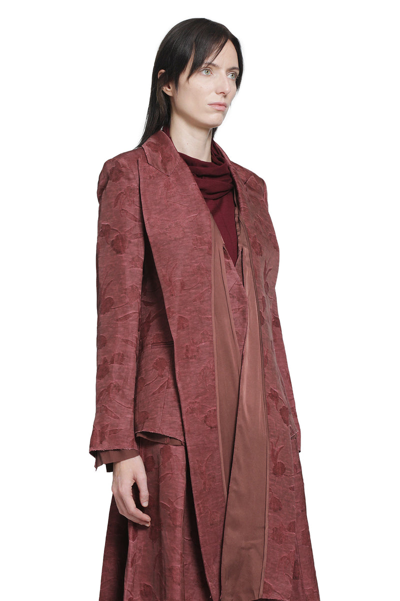 YA YI Linen Jacquard Tie Suit woman