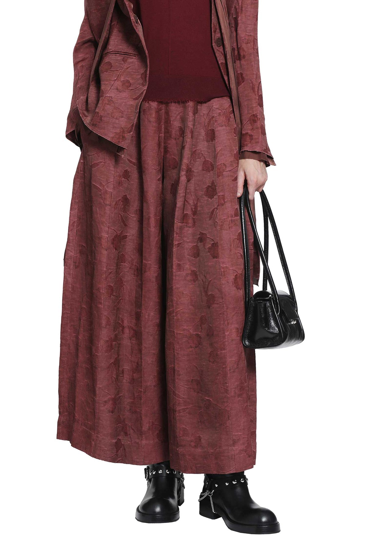 Floral Jacquard Corset Pants