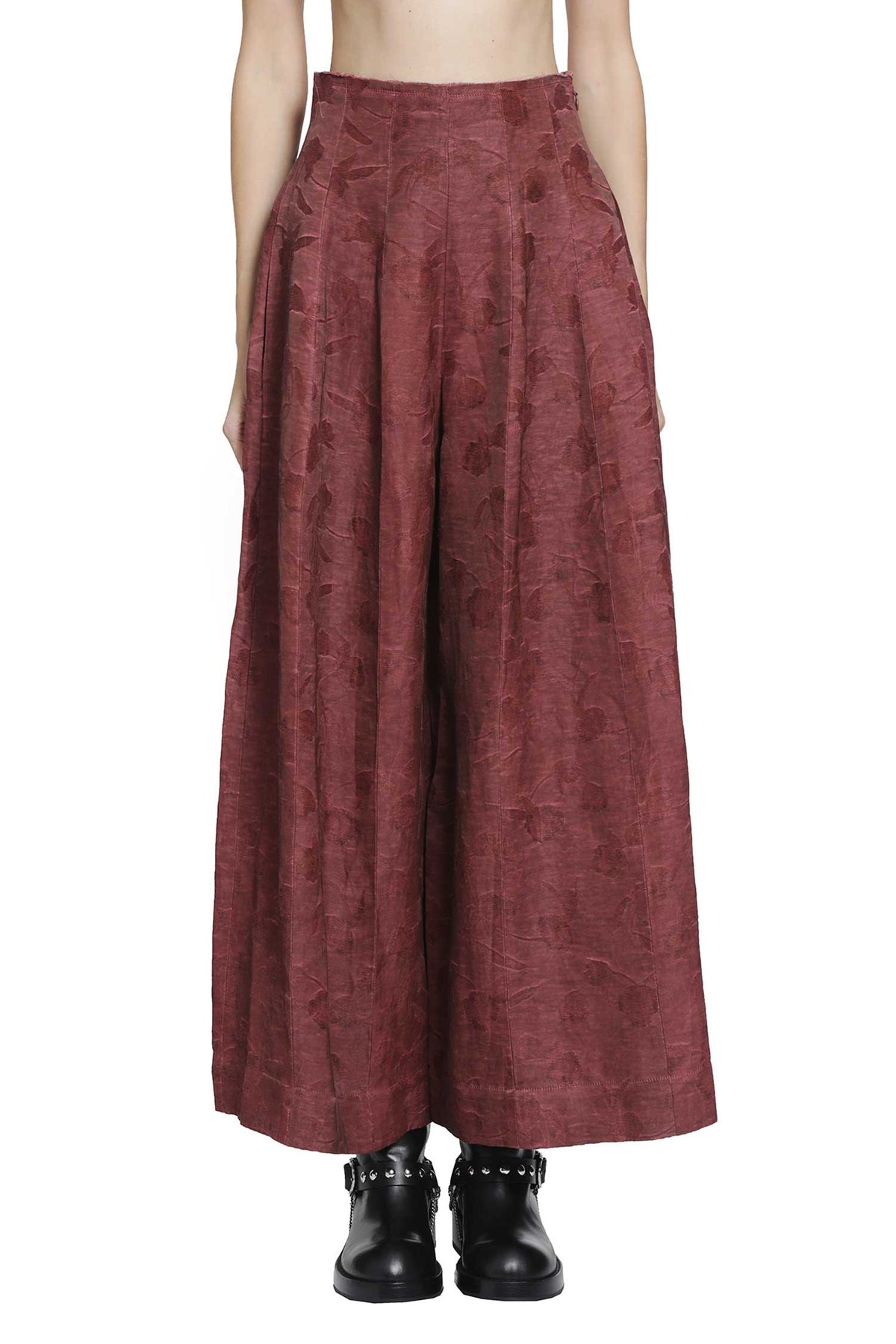 Floral Jacquard Corset Pants