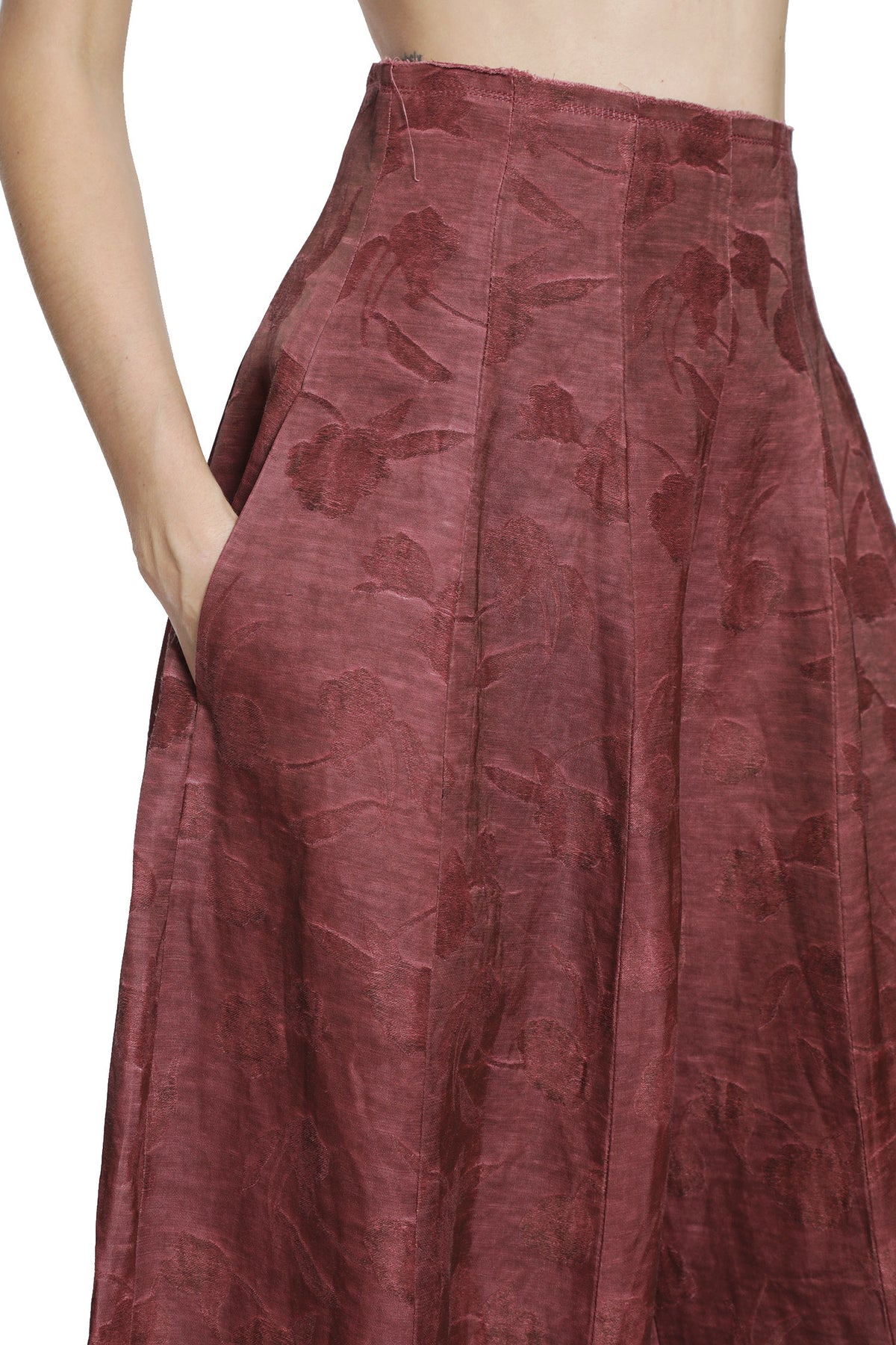 YA YI Floral Jacquard Corset Pants woman