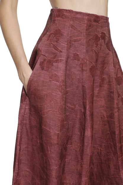 Floral Jacquard Corset Pants