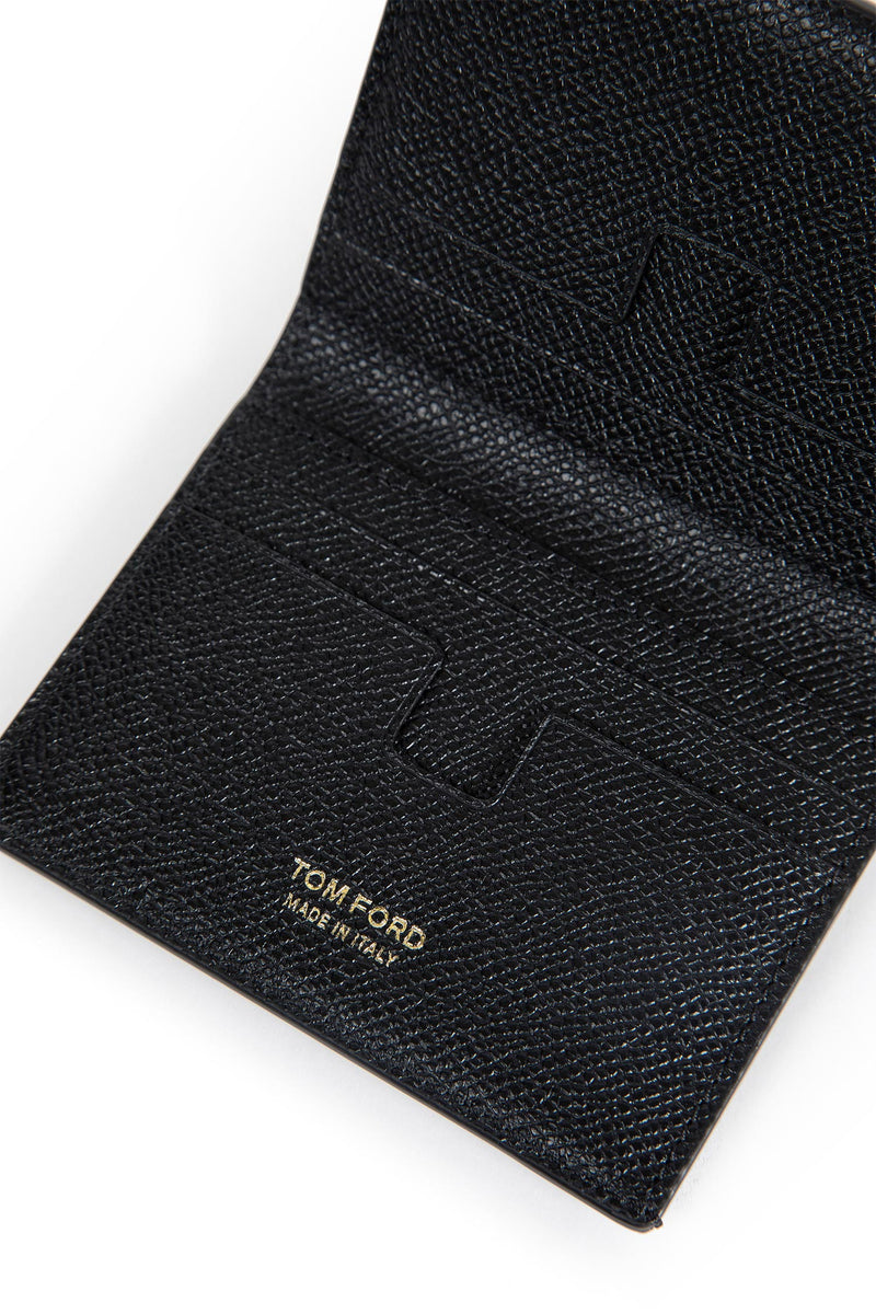 Small Grained Leather Folding Card Holder