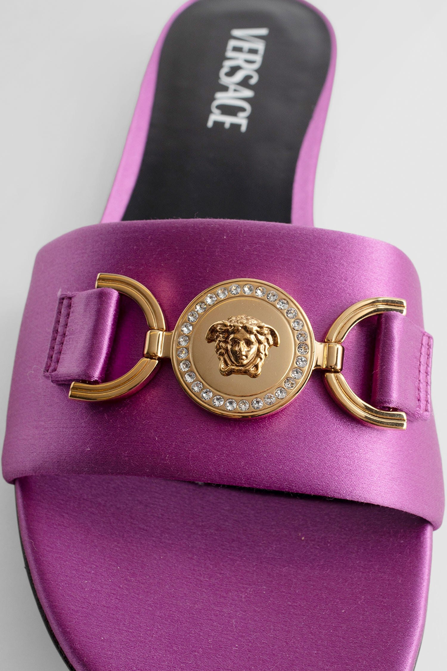 VERSACE WOMAN PURPLE SANDALS & SLIDES