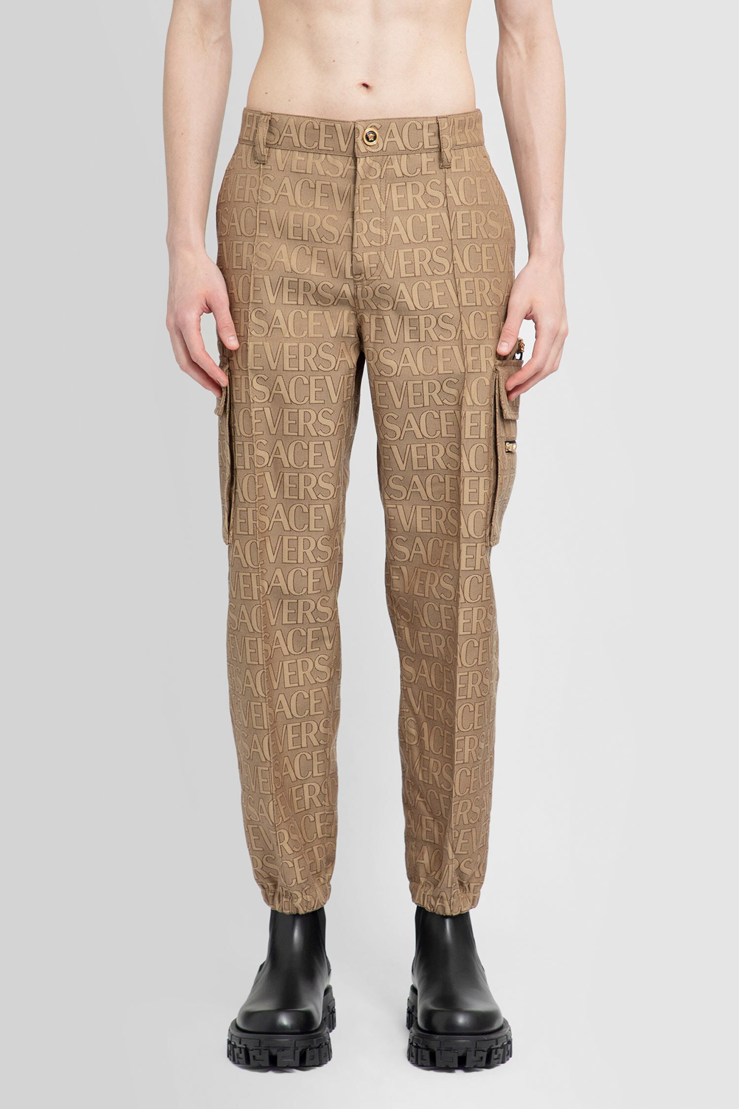 Versace Trousers In Beige