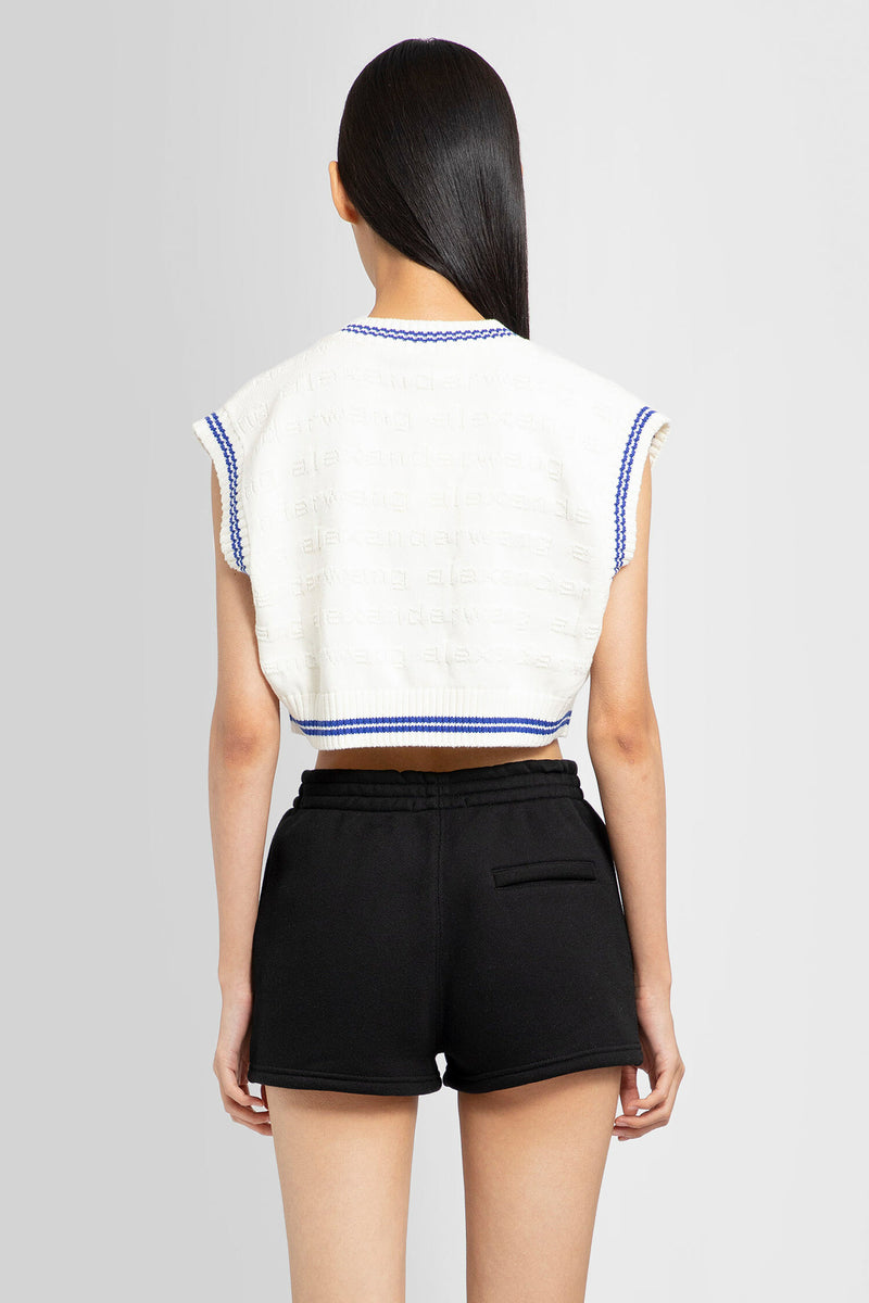 Alexander Wang Jacquard Logo Knitted Tank Top in White