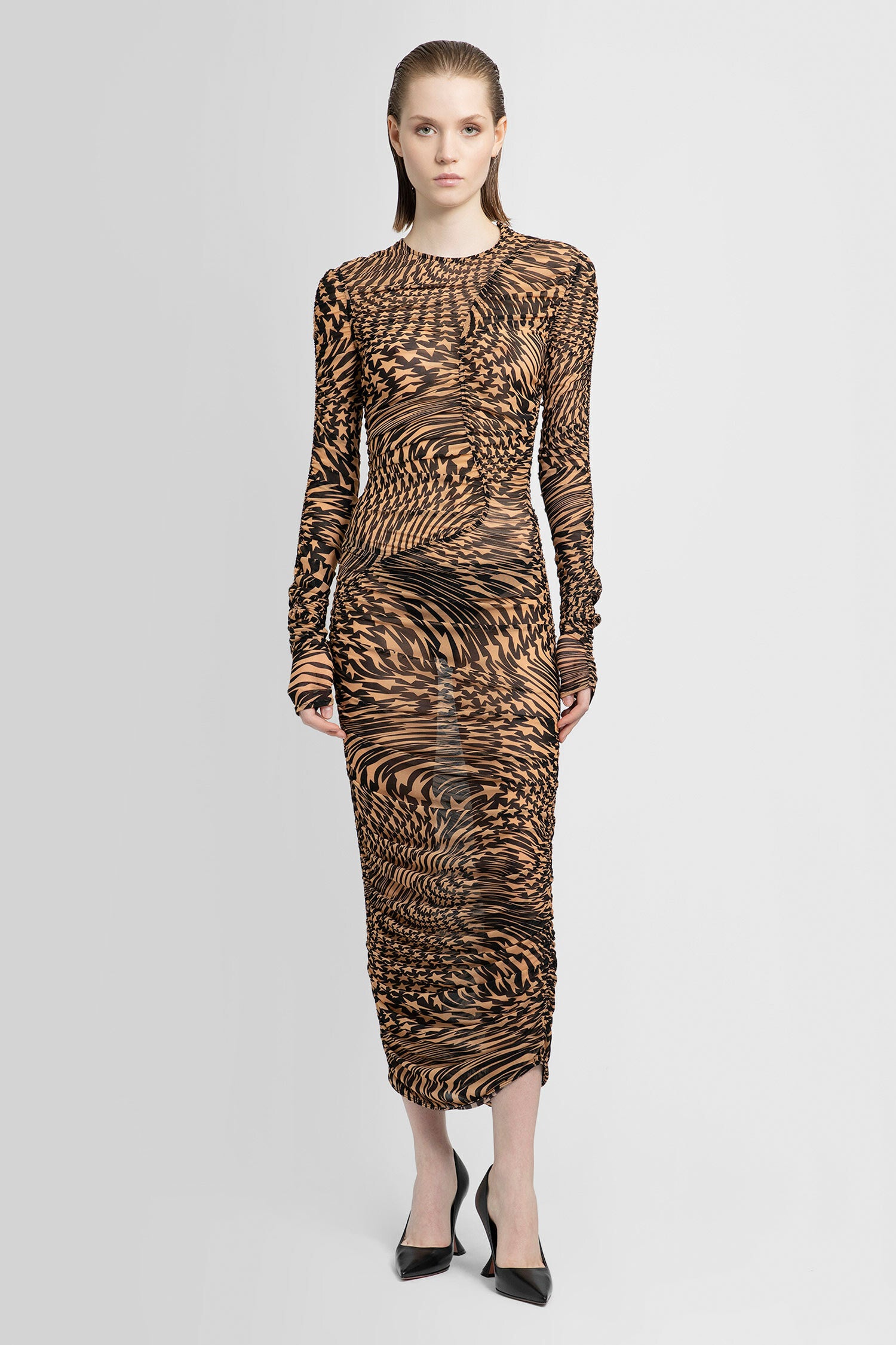 MUGLER WOMAN BROWN DRESSES