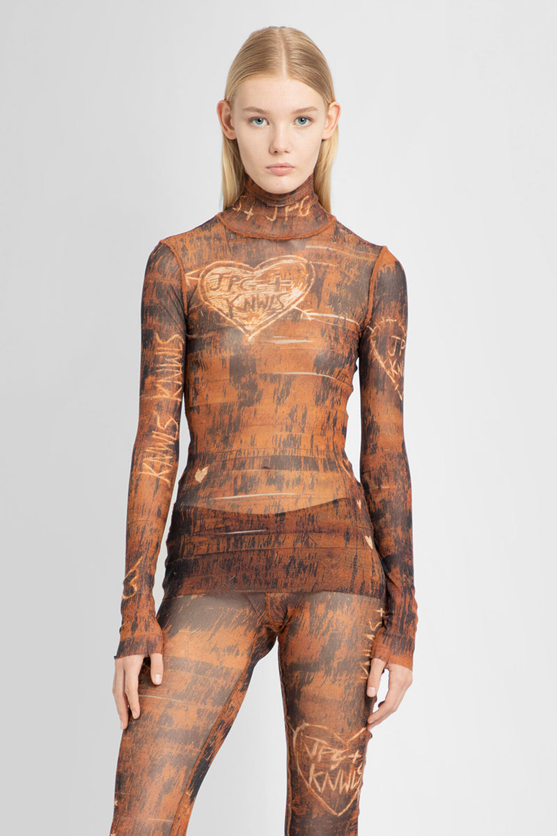 JEAN PAUL GAULTIER WOMAN BROWN TOPS - JEAN PAUL GAULTIER - TOPS