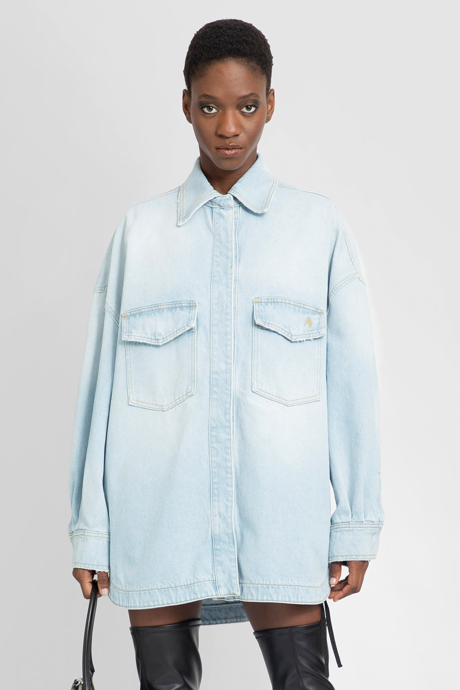 The Attico Blue Oversized Denim Jacket The Attico