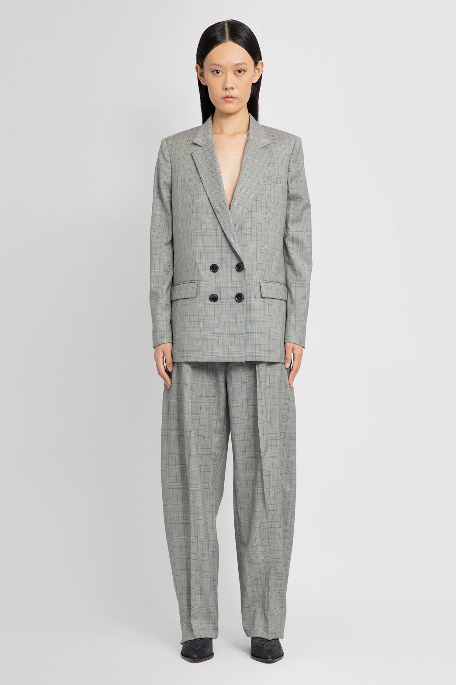 ISABEL MARANT WOMAN GREY TROUSERS