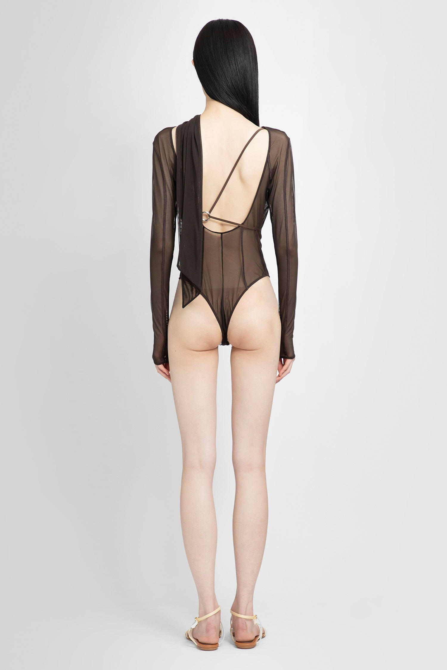 JACQUEMUS WOMAN BROWN BODYSUITS