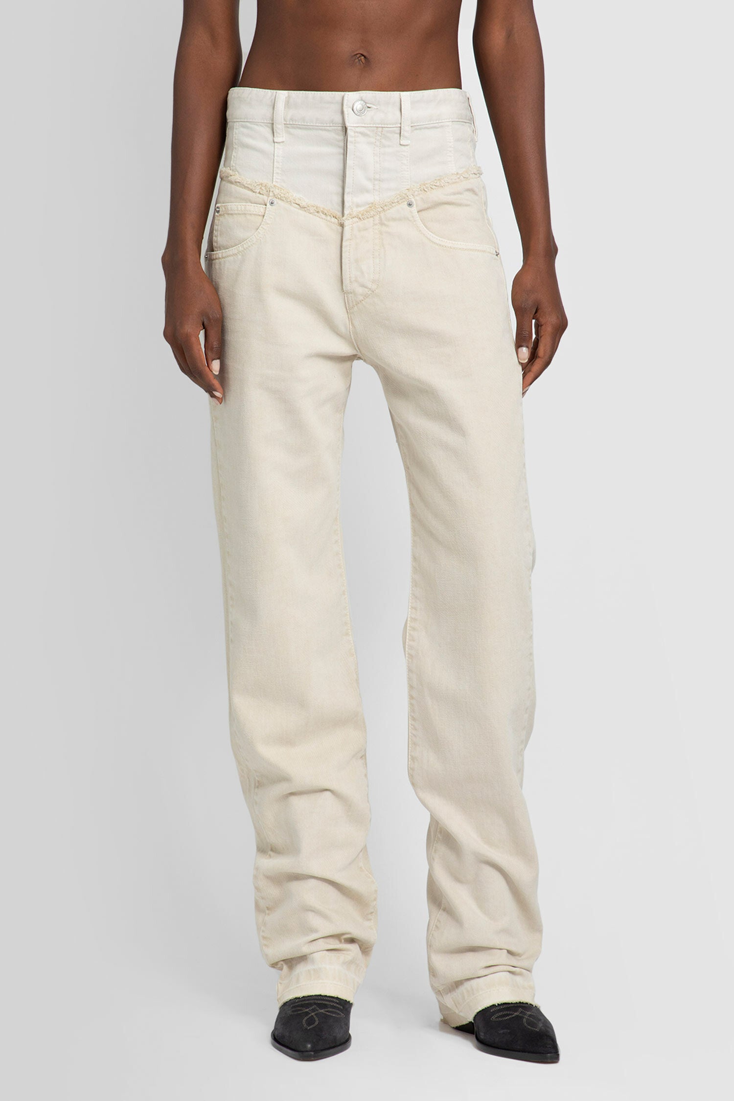 ISABEL MARANT WOMAN OFF-WHITE TROUSERS