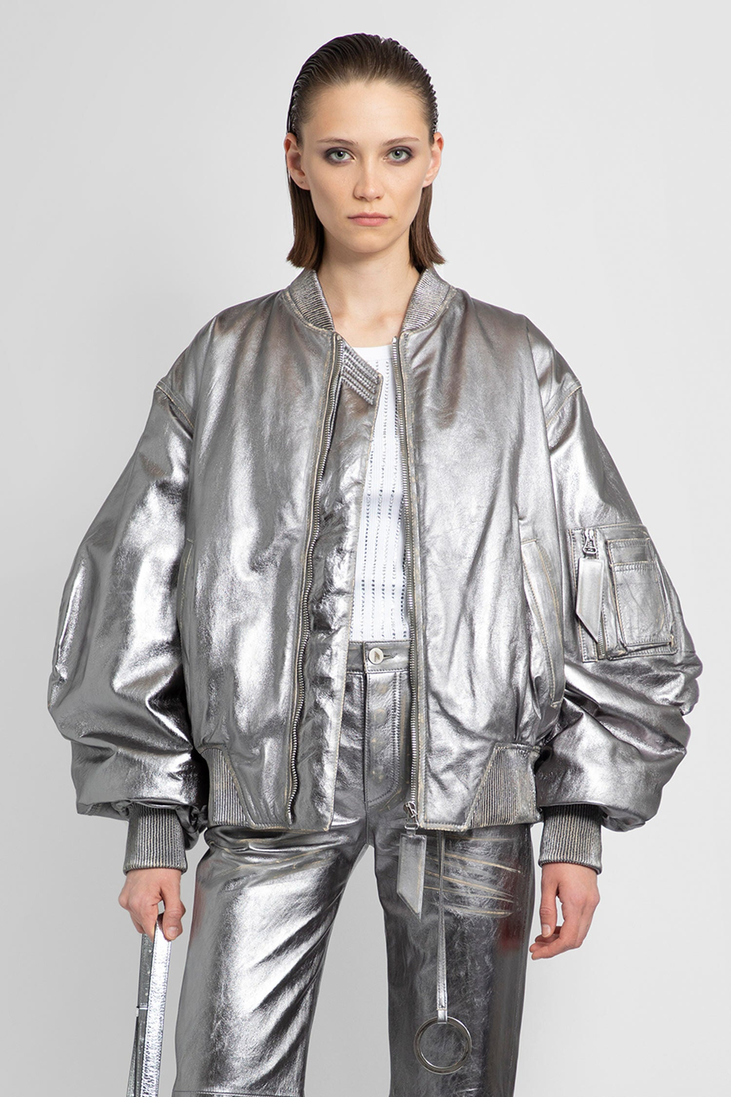 THE ATTICO WOMAN SILVER JACKETS